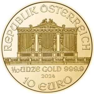 1/10 oz Wiener Philharmoniker | 2024 | Münze Österreich | zlatá investiční mince 999.9
