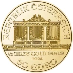 1/2 oz Wiener Philharmoniker | 2024 | Münze Österreich | zlatá  investiční mince 999.9