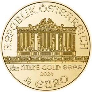 1/25 oz Wiener Philharmoniker | 2024 | Münze Österreich | zlatá investiční mince 999.9