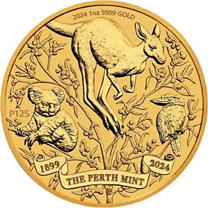 1 oz 125. výročí mincovny Perth Mint | 2024 | The Perth Mint | zlatá investiční mince 999.9 