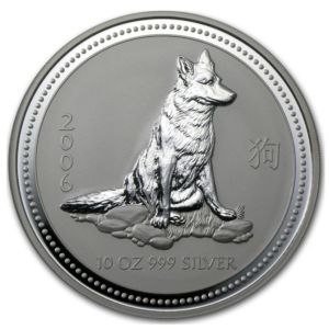 10 oz Year of The Dog - rok psa -Perth Mint stříbrná mince