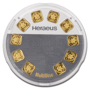 10 x 1 g Heraeus MutiDisk zlatý slitek