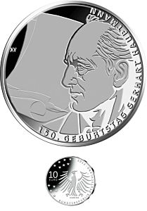 10 euro - 150. Geburtstag Gerhart Hauptmann - stříbrná mince ( Proof ) 