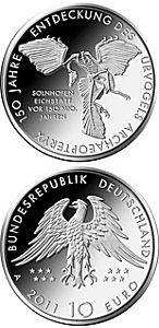 10 euro - 150 Jahre Entdeckung des Urvogels Archaeopteryx - stříbrná mince ( Proof ) 