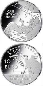 10 euro - 200. Geburtstag Carl Spitzweg - stříbrná mince ( Proof ) 