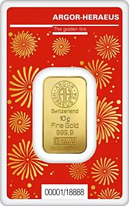 10 g Argor Heraeus | rok Draka| zlatý investiční slitek 999.9