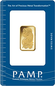 10 g Pamp Fortuna zlatý investiční slitek - průhledný průzor