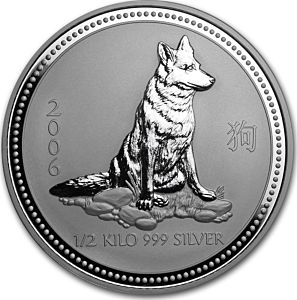 500 g Year of The Dog - rok psa -Perth Mint stříbrná mince