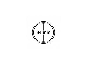 Kapsle na mince s vnitřním průměrem 34 mm