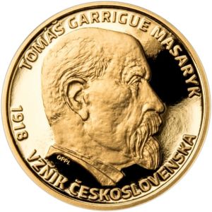 100. výročí vzniku ČSR | T. G. Masaryk | zlatá investiční medaile 986