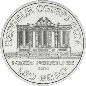 1 oz Wiener Philharmoniker | 2014 | Münze Österreich | stříbrná investiční mince 999