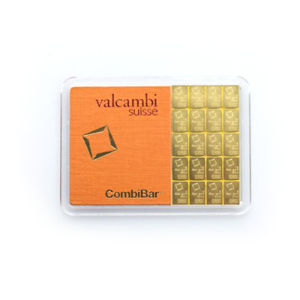 20x 1 g Valcambi combibar zlatý slitek
