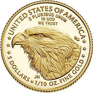 1/10 oz American Eagle 2022 | U.S. Mint | zlatá investiční mince 916.7