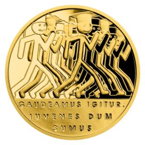 Dukát Gaudeamus igitur - Radujme se | Latinské citáty | Česká mincovna | proof | zlatá medaile 986