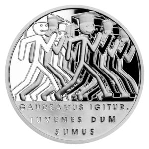Stříbrná medaile Latinské citáty - Gaudeamus igitur - Radujme se proof