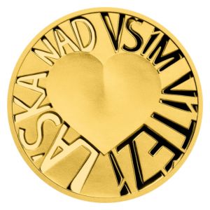 Dukát Omnia vincit amor - Nad vším vítězí láska | Latinské citáty | Česká mincovna | proof | zlatá medaile 986