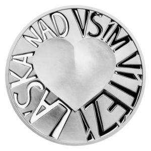 Stříbrná medaile Latinské citáty - Omnia vincit amor - Nad vším vítězí láska proof