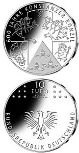 10 euro - 600 Jahre Konstanzer Konzil - stříbrná mince ( Proof )