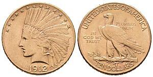 10 Dollars | Indian Head 1912 | U.S. Mint | zlatá investiční mince 900