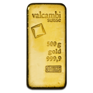 500 g Valcambi zlatý slitek - odlévaný