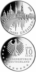 10 euro - 800 Jahre Dresden stříbrná mince ( Proof )