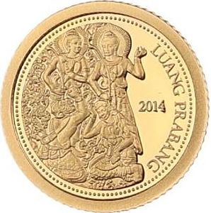 1000 LAK Luang Prabang Laos 2014 zlatá mince