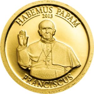 1 Dollar Habemus Papam: Franciscus Papež František Cookovy Ostrovy 2013 zlatá mince