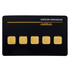 5 x 1 g Argor Heraeus zlatý slitek