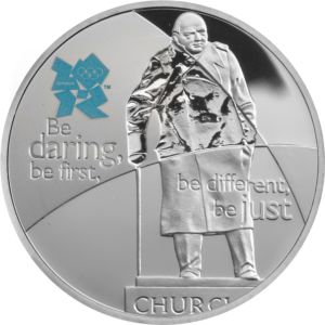 Winston Churchill 2010 - 5 Pounds - Elizabeth II Royal Mint stříbrná mince