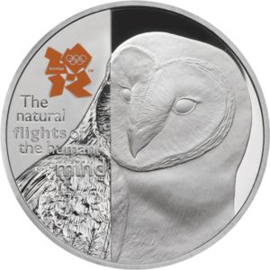 Barn Owl 2010 - 5 Pounds - Elizabeth II Royal Mint stříbrná mince