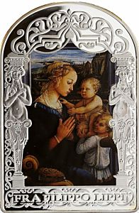 50 g Andorra – 2013 – Madonna with Child-Filippo Lippi- Madonna in Art Silver Coin 15D (PROOF)