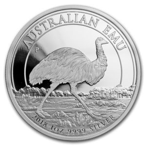1 OZ Australian Emu 2018 Perth Mint stříbrná mince 