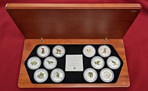 The Australian Lunar Silver Coin Series - 12 Year Collection -  Lunární série - série 12 stříbrných mincí - Perth Mint