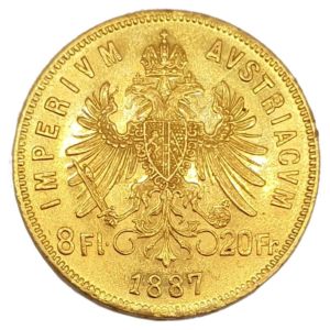 Osmizlatník Františka Josefa I. 8 Gulden 20 Franků 1887 B.Z. | Historická ražba | zlatá mince  