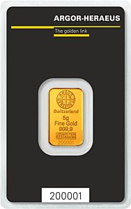 5 g Argor Heraeus | zlatý investiční slitek 999.9