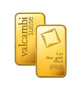 31,1 g ( 1 oz )  Valcambi | zlatý investiční slitek 999.9