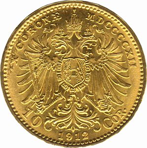 10 koruna František Josef I. 1912 (novoražba) zlatá mince