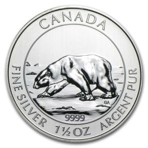 1 1/2 oz Polar Bear  2013 Royal Canadian Mint stříbrná mince