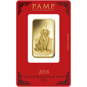 31,1 g (1 oz) Pamp | Pes | zlatý investiční slitek 999.9 