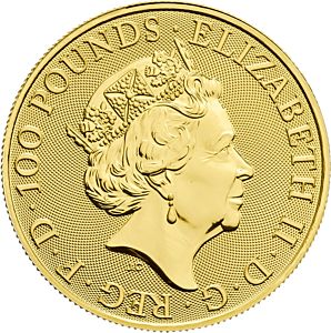 1 oz  The Queen´s Beasts 2018 Royal Mint black bull zlatá mince