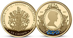 1/5 oz Princezna Diana | 25. výročí úmrtí | proof | zlatá investiční mince 999