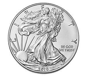 1 oz American Eagle 2019 	US mint stříbrná mince
