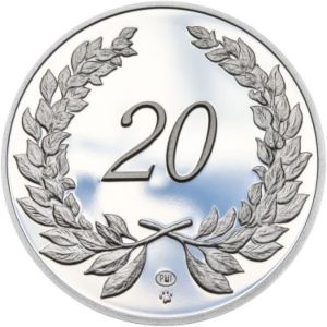 20 let - Vše nejlepší k narozeninám -stříbrná medaile k narozeninám