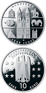 10 euro - 1200 Jahre Magdeburg - stříbrná mince ( Proof )