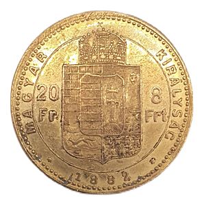 Osmizlatník Františka Josefa I. 8 Gulden 20 Franků 1882 K.B. | Historická ražba |zlatá mince  