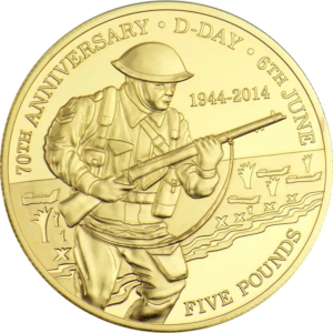 The 70th Anniversary od D-Day | 1 Libra | 8 g | 2014 | Jubilee Mint | zlatá mince .916