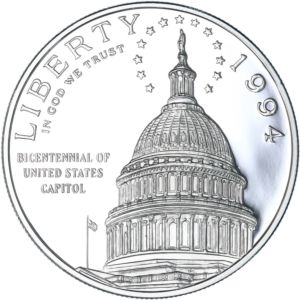 1 oz USA Capitol Bicentennial 1994 US Mint stříbrná mince