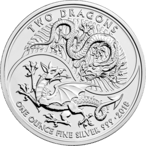 1 oz Two Dragons stříbrná mince Royal Mint