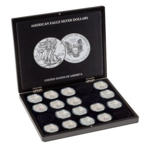 Prezentační pouzdro VOLTERRA pro 20 stříbrných mincí 'American Eagle' o váze 1 unce v kapslích - Leuchtturm