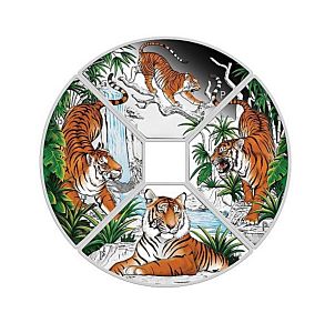 4 x 1 oz Year of the Tiger | Quadrant  | The Perth Mint | sada 4 stříbrných investičních mincí 999.9
